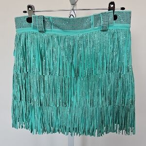 Chic Fringe Mini Skort - Aqua/seafoam